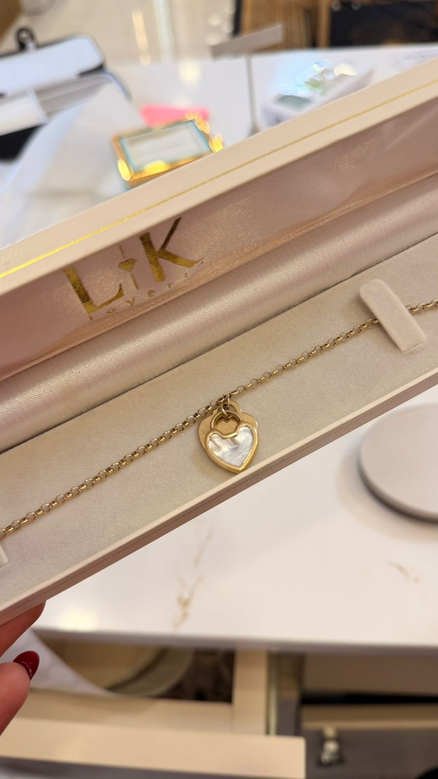 PULSSERA CORAZON MADRE PERLA 14K 5.1G LK53